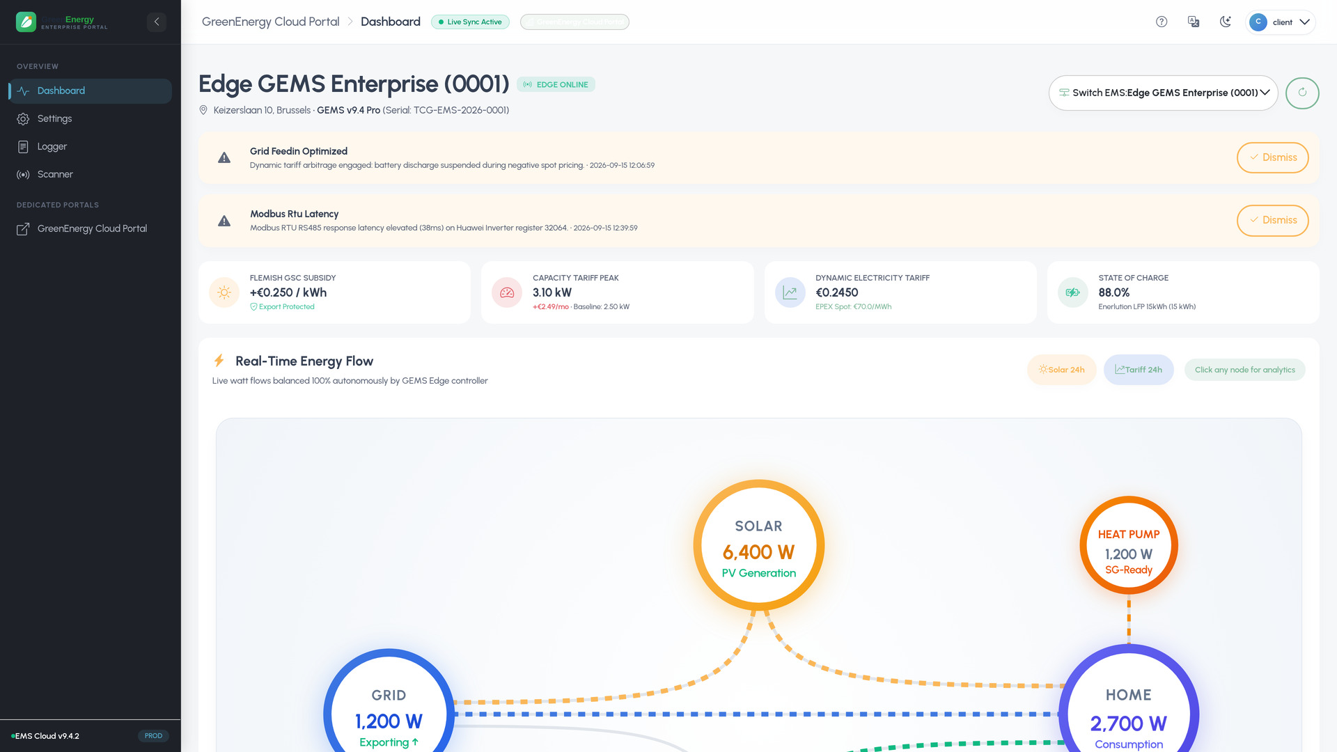 GRID-EMS-SERVER Enterprise Client Portal